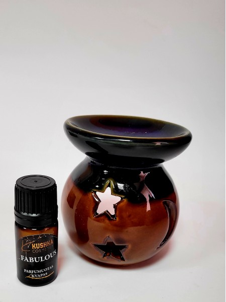 Parfumuoto kvapo dvispalvis garintuvas – žvakidė, kartu su parfumuotu namų kvapu „Fabulous“, 5 ml