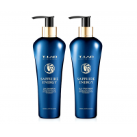 Šampūnas ir kondicionierius-kaukė plaukų stiprinimui, T-LAB Professional Sapphire Energy rinkinys